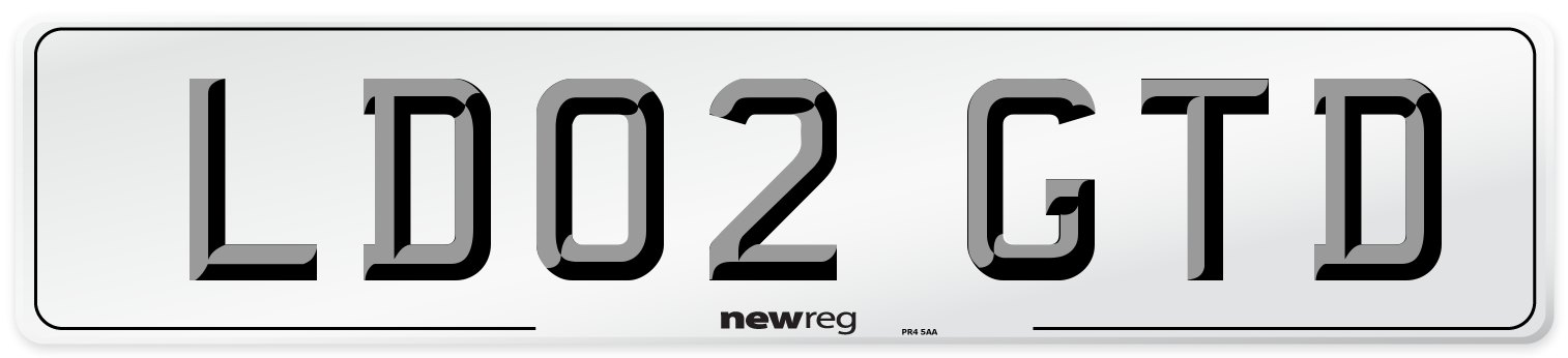 LD02 GTD Number Plate from New Reg